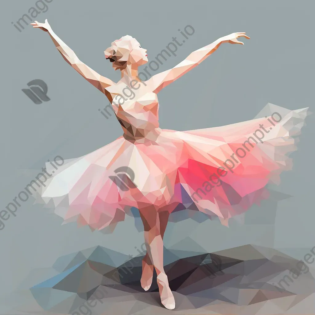 Low poly style ballerina