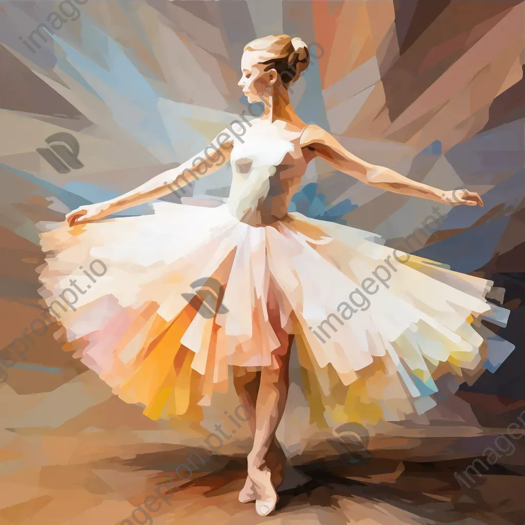 Low poly style ballerina