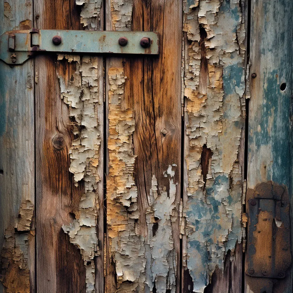 Decayed old barn door with textured history - Image 4