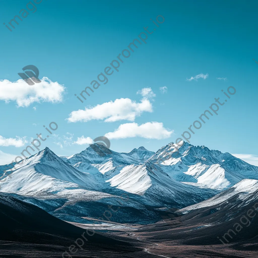 Panoramic view of snow-capped mountain ridges under blue sky - Image 3