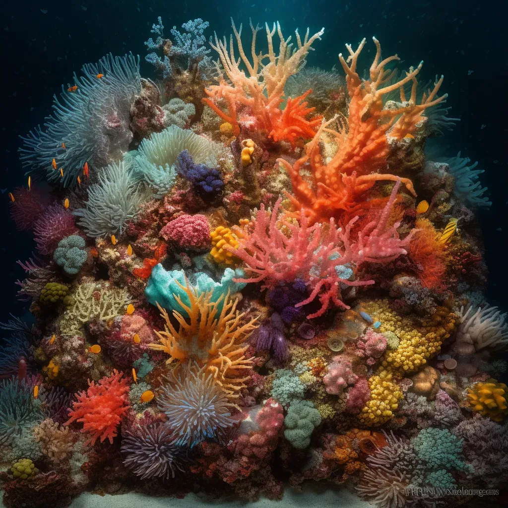 Colorful coral reef with vibrant sea creatures - Image 1