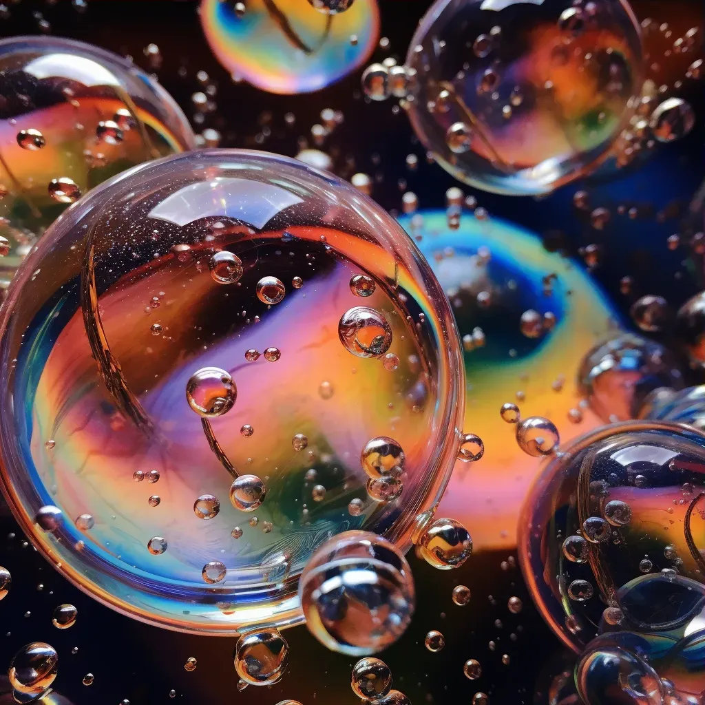 Soap bubbles close-up with iridescent colors - Image 3