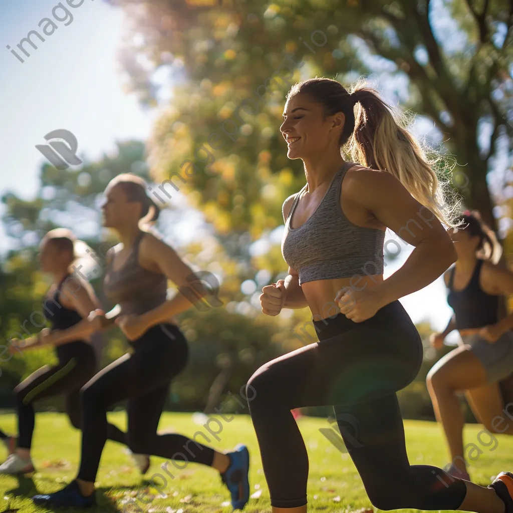 Participants engaging in an outdoor fitness class surrounded by nature. - Image 3