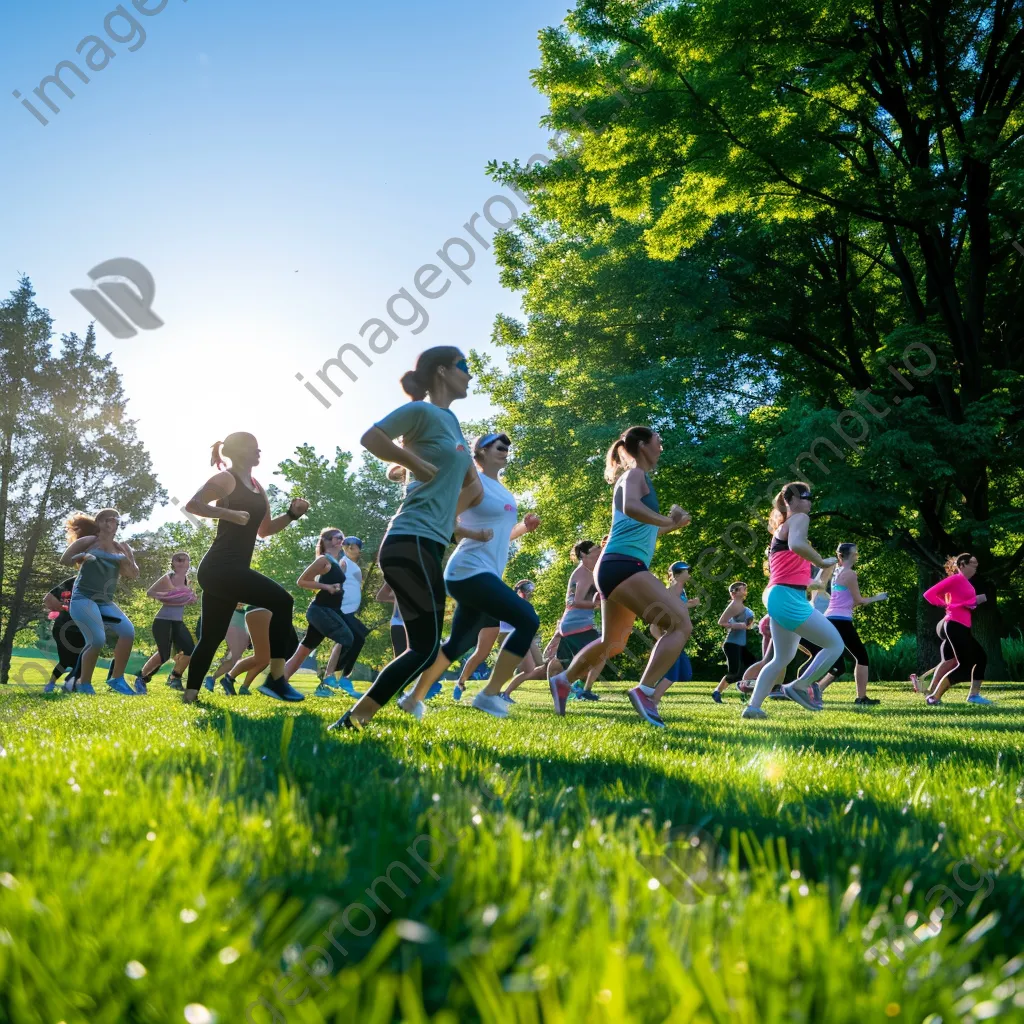 Participants engaging in an outdoor fitness class surrounded by nature. - Image 4