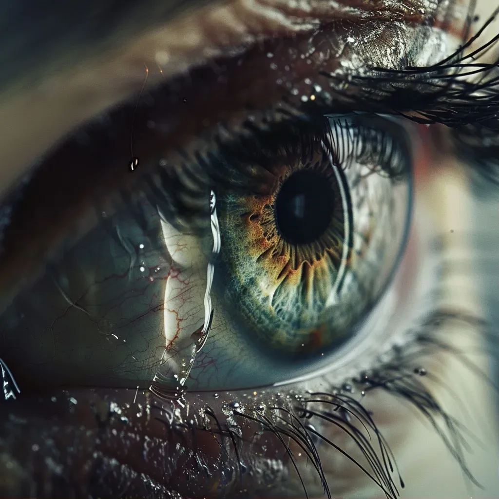 Close-up of tearful human eye - Image 1