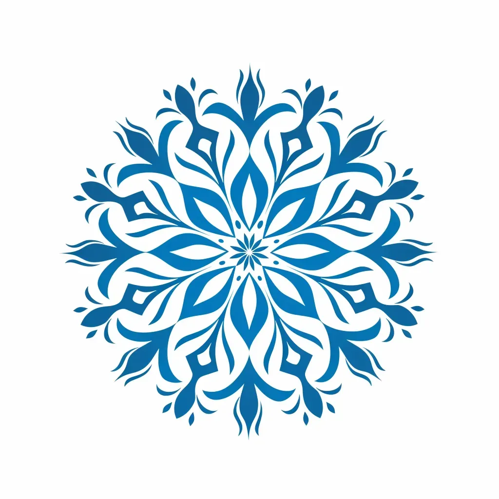 Monochrome snowflake design logo - Image 3