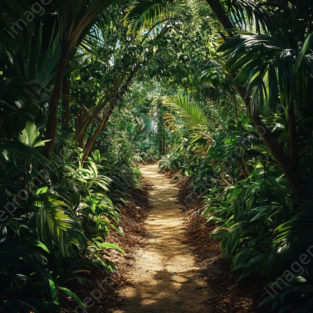 Inviting jungle path with dappled sunlight and greenery - Image 2