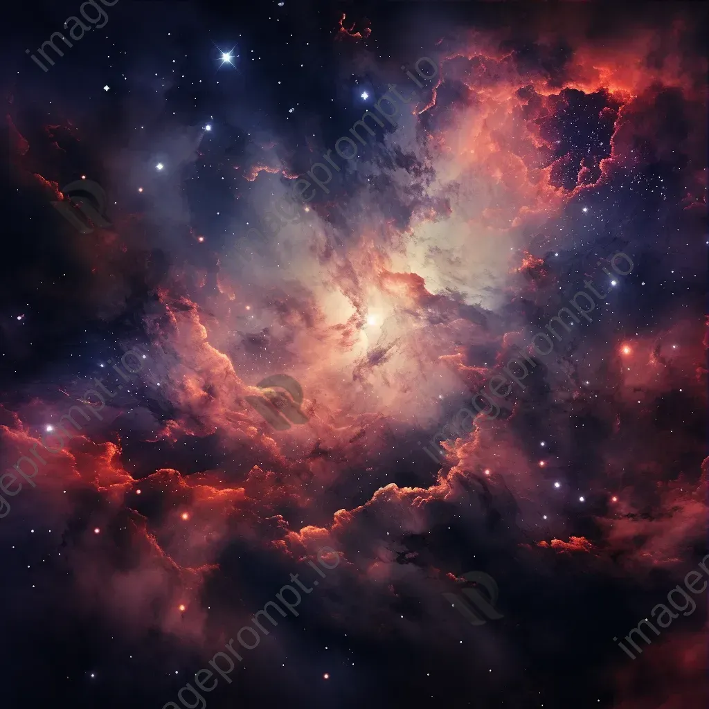 Magical nebula formation with shimmering gases and bright stars against dark cosmic backdrop - Image 3