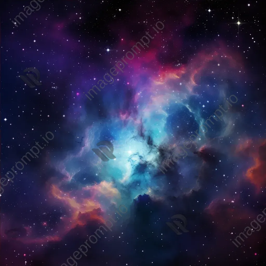 Magical nebula formation with shimmering gases and bright stars against dark cosmic backdrop - Image 4