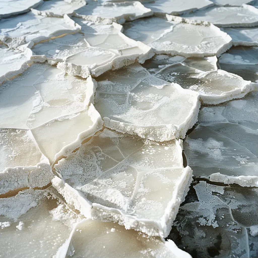 Macro close-up of crystalline salt formations on salt flat - Image 1