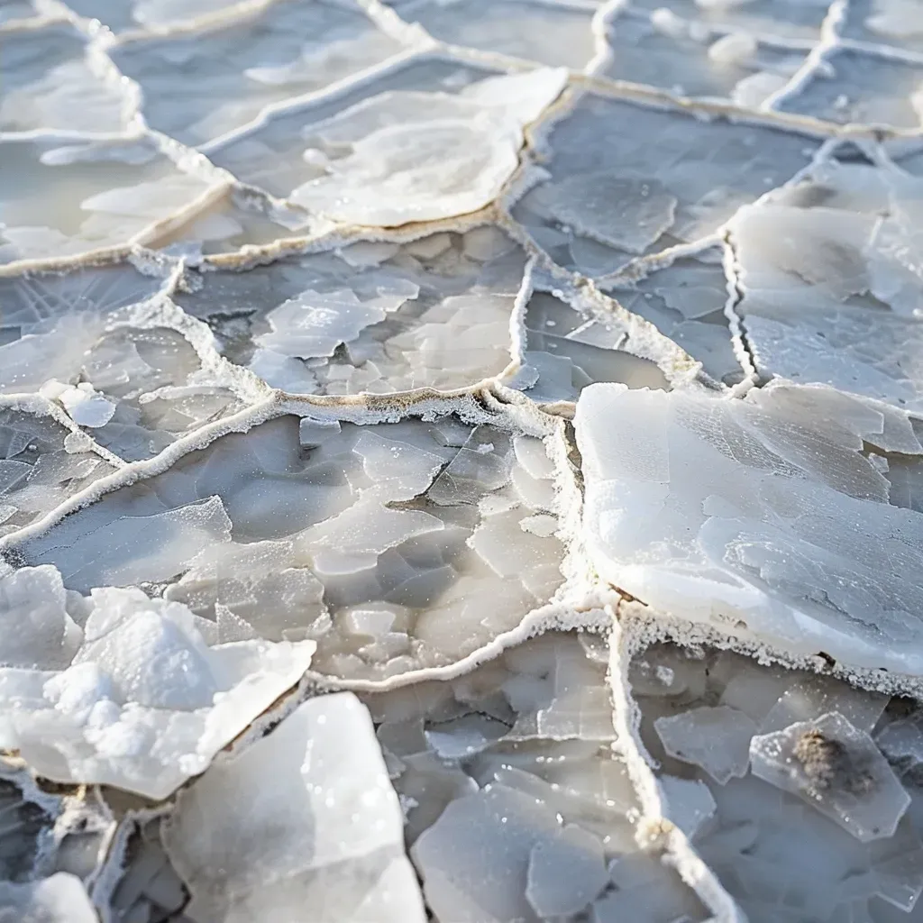 Macro close-up of crystalline salt formations on salt flat - Image 2