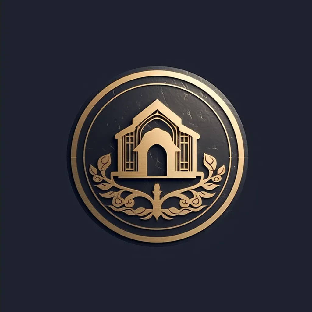 Elegant and luxurious logo design with house icon in gold and black colors - Image 2