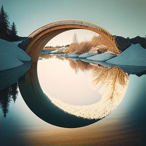 Bridge reflection in perfect circle - Image 2