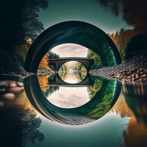 Bridge reflection in perfect circle - Image 3