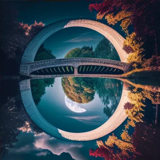 Bridge reflection in perfect circle - Image 4