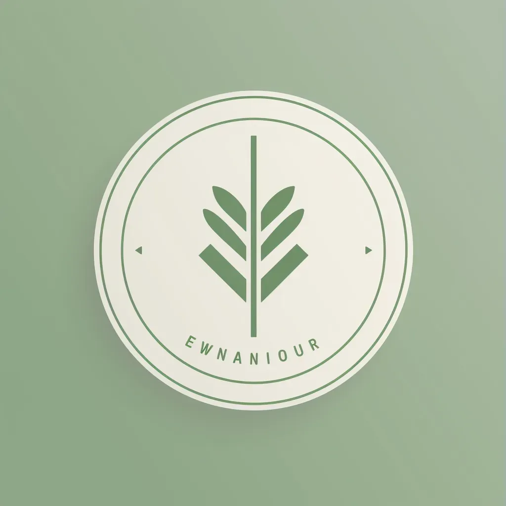 Image of a minimalist vegan restaurant logo with a stylized plant icon in green and white colors - Image 1