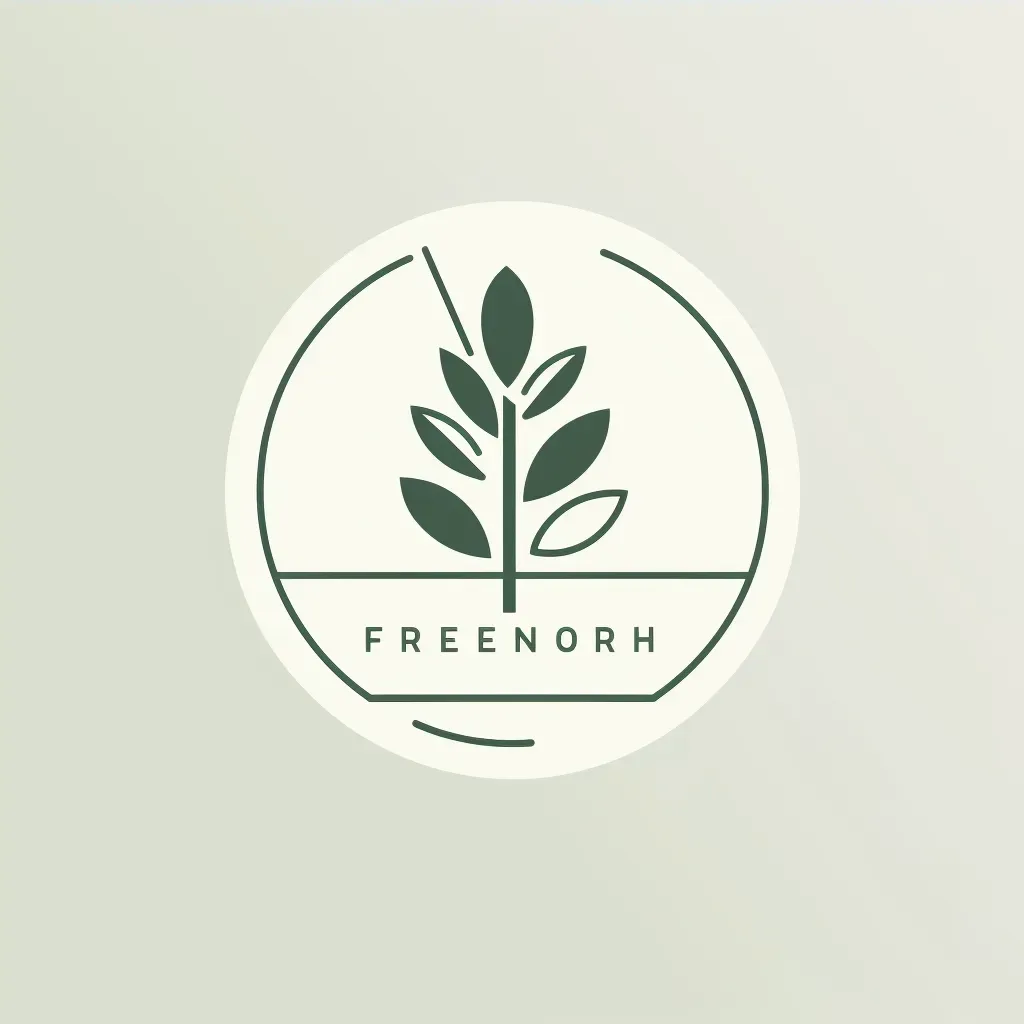 Image of a minimalist vegan restaurant logo with a stylized plant icon in green and white colors - Image 4