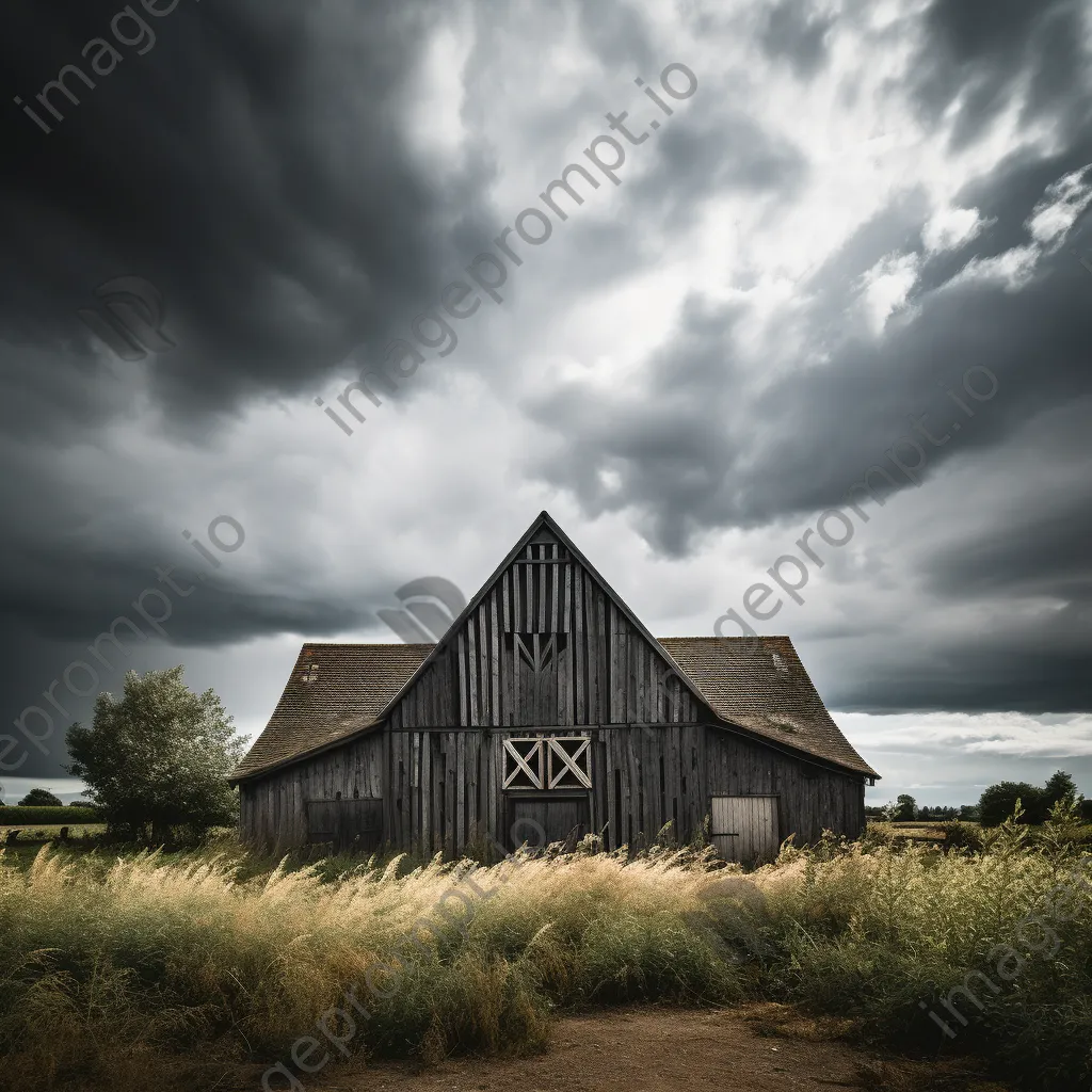 Barn under dramatic stormy sky - Image 3