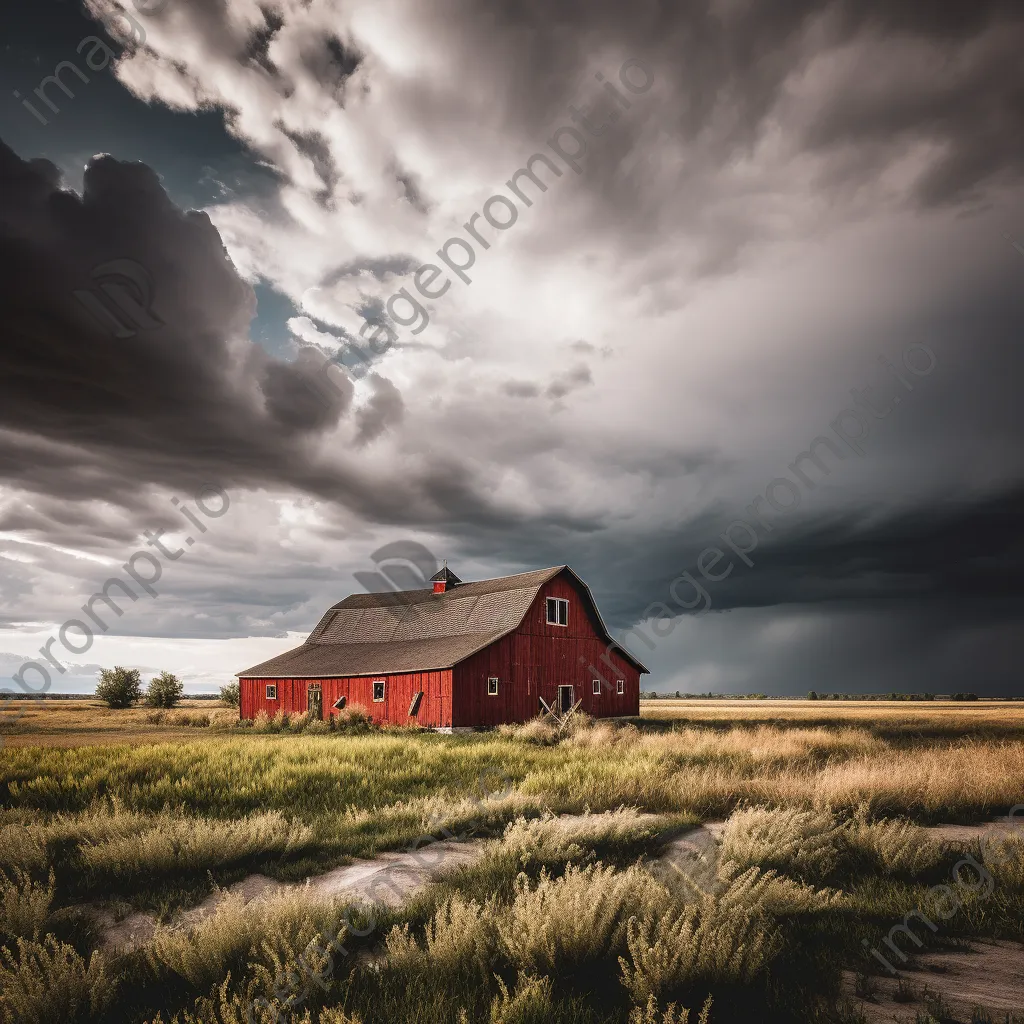 Barn under dramatic stormy sky - Image 4