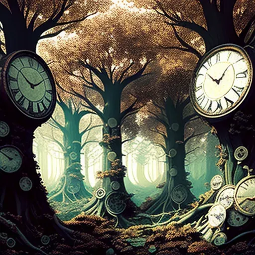 Forest of clockwork trees with time flowing backwards - Image 2