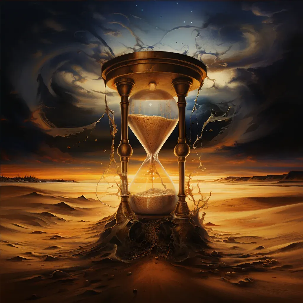 Image of a broken hourglass with the sands forming a prophetic image in the air - Image 4