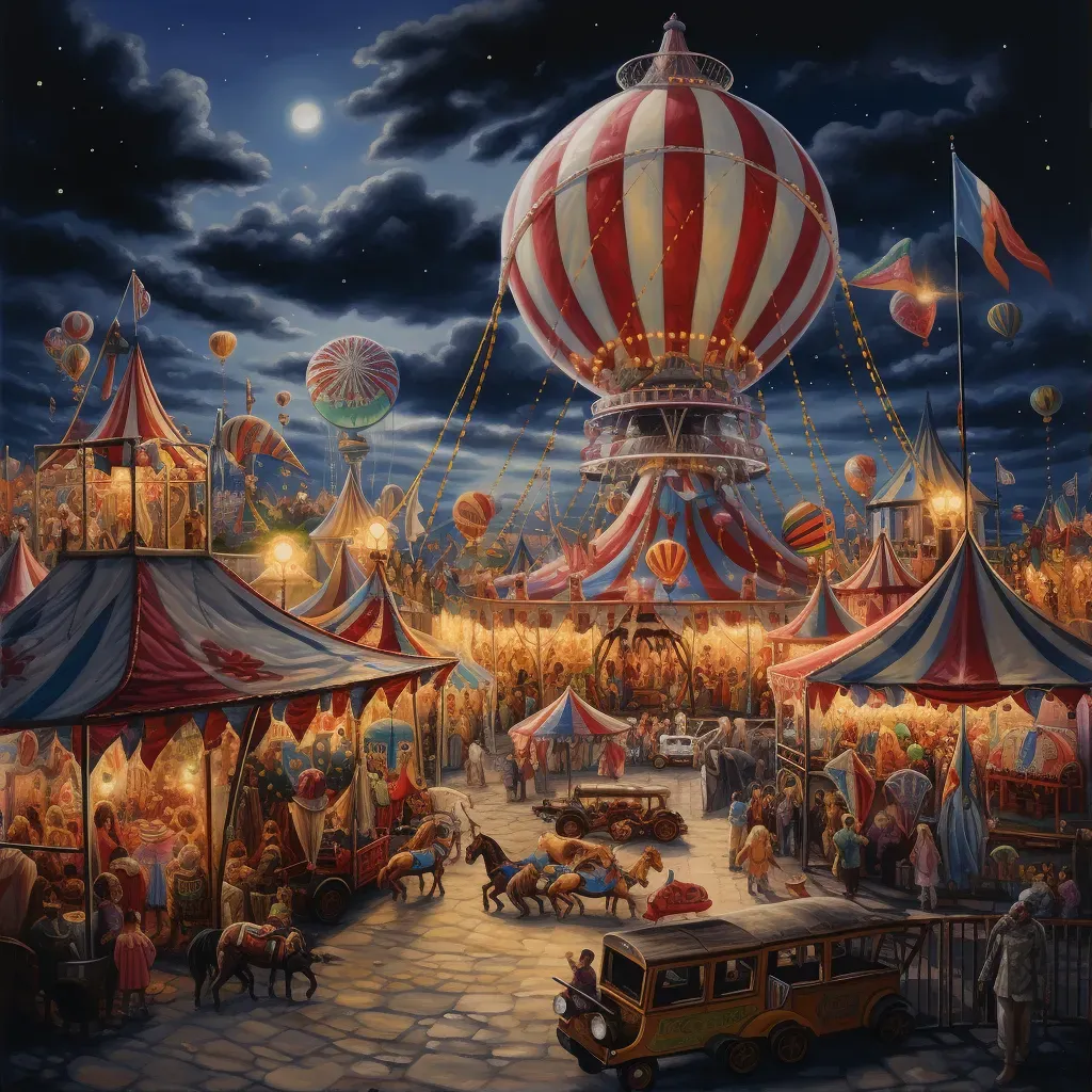 Enigmatic midnight carnival with surreal elements - Image 1