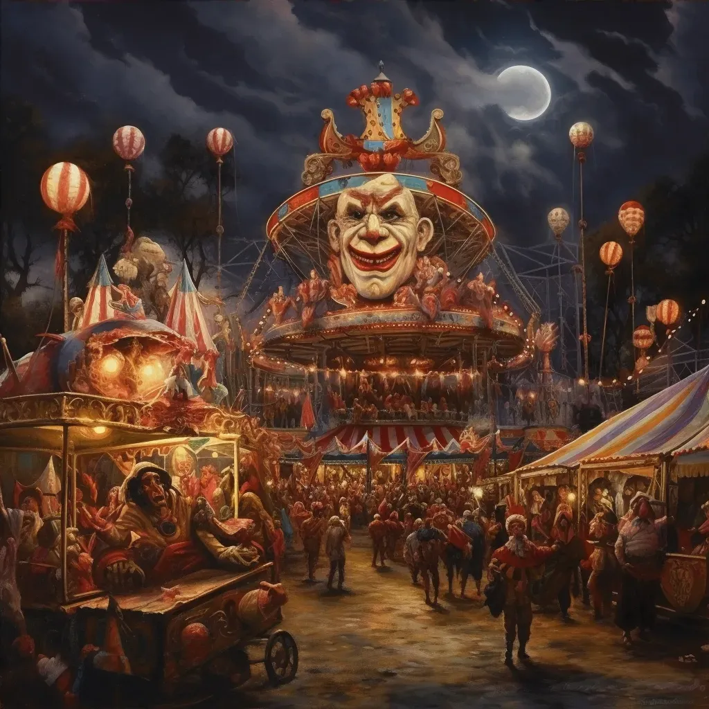 Enigmatic midnight carnival with surreal elements - Image 4