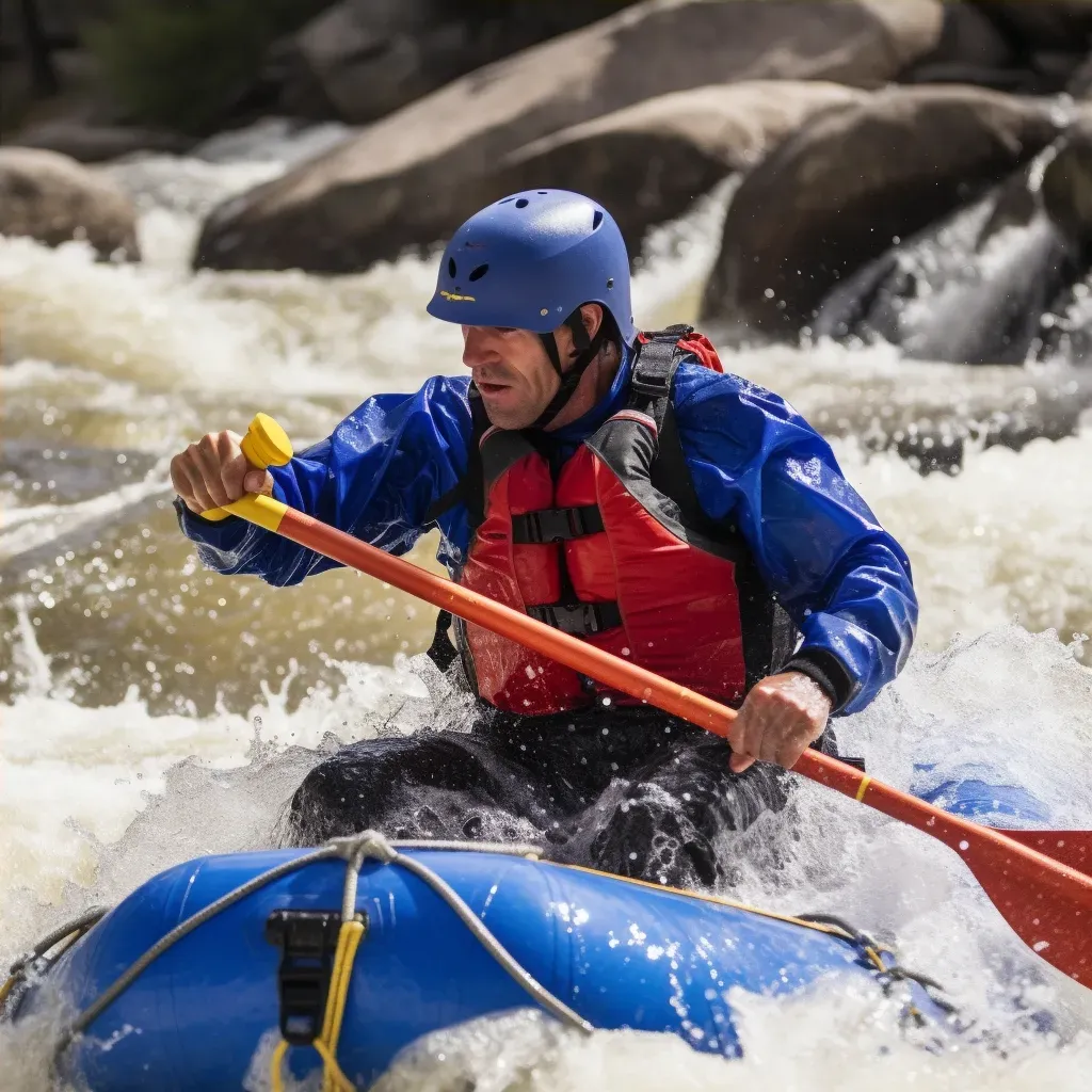 Whitewater Rafter in Action