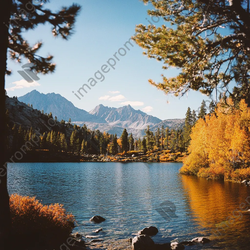 Enchanting alpine lake surrounded by colorful autumn trees - Image 3