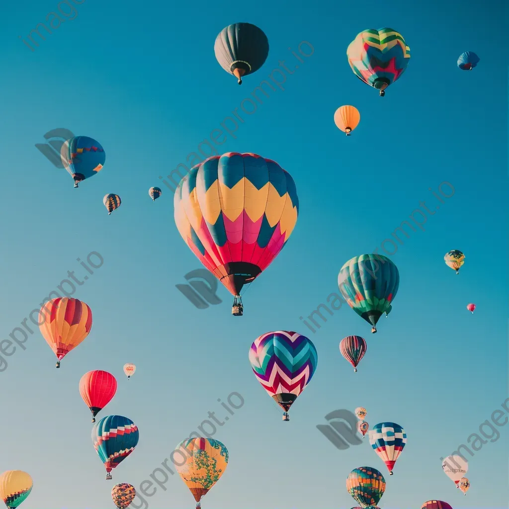 Vibrant hot air balloons at a festival against a clear sky - Image 1