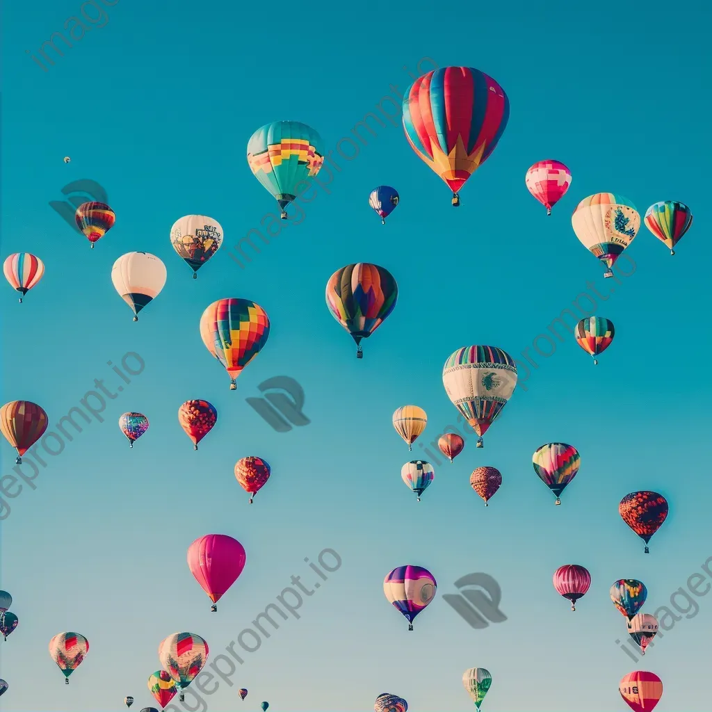 Vibrant hot air balloons at a festival against a clear sky - Image 2