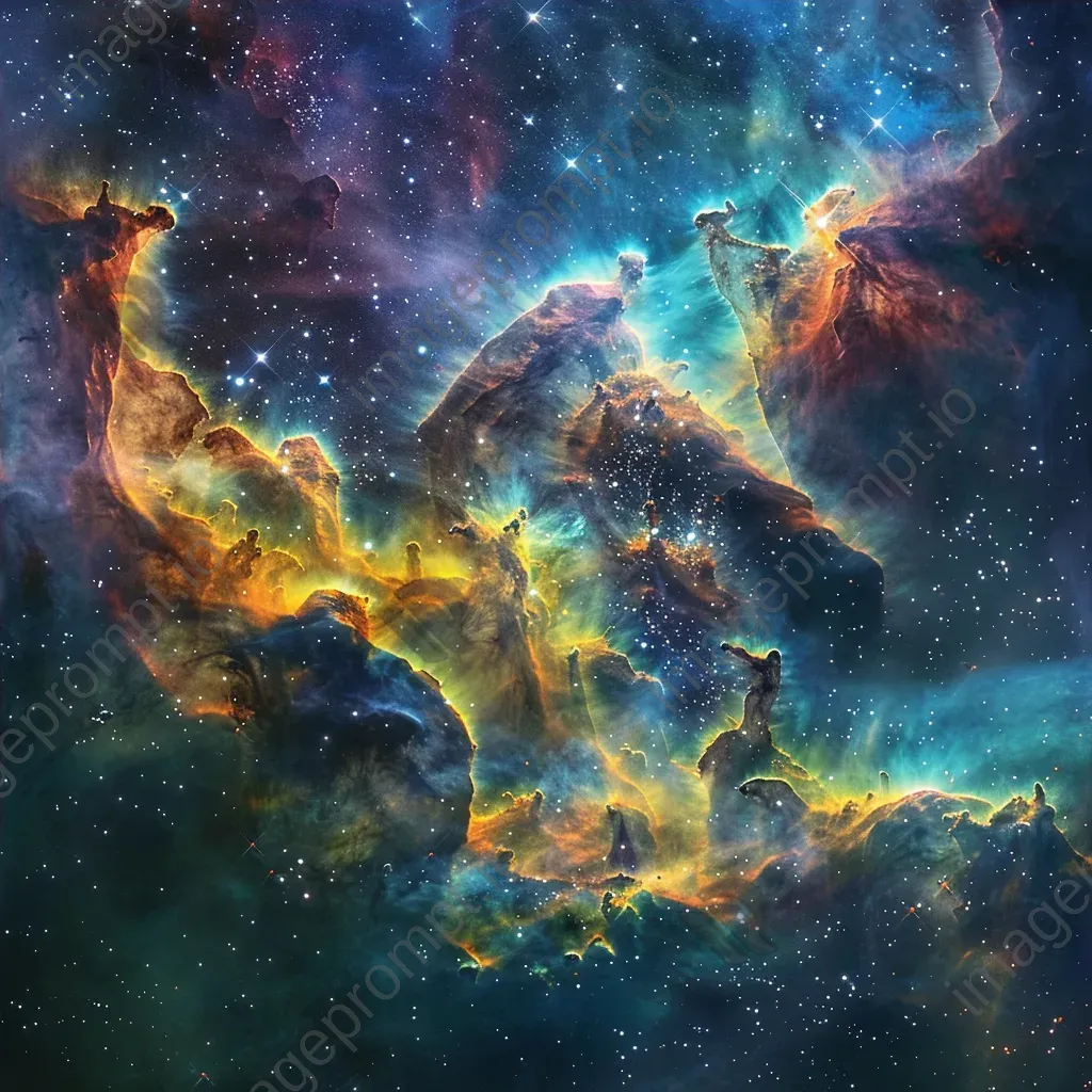 Nebulae forming cosmic tapestry with vibrant colors and intricate details - Image 4