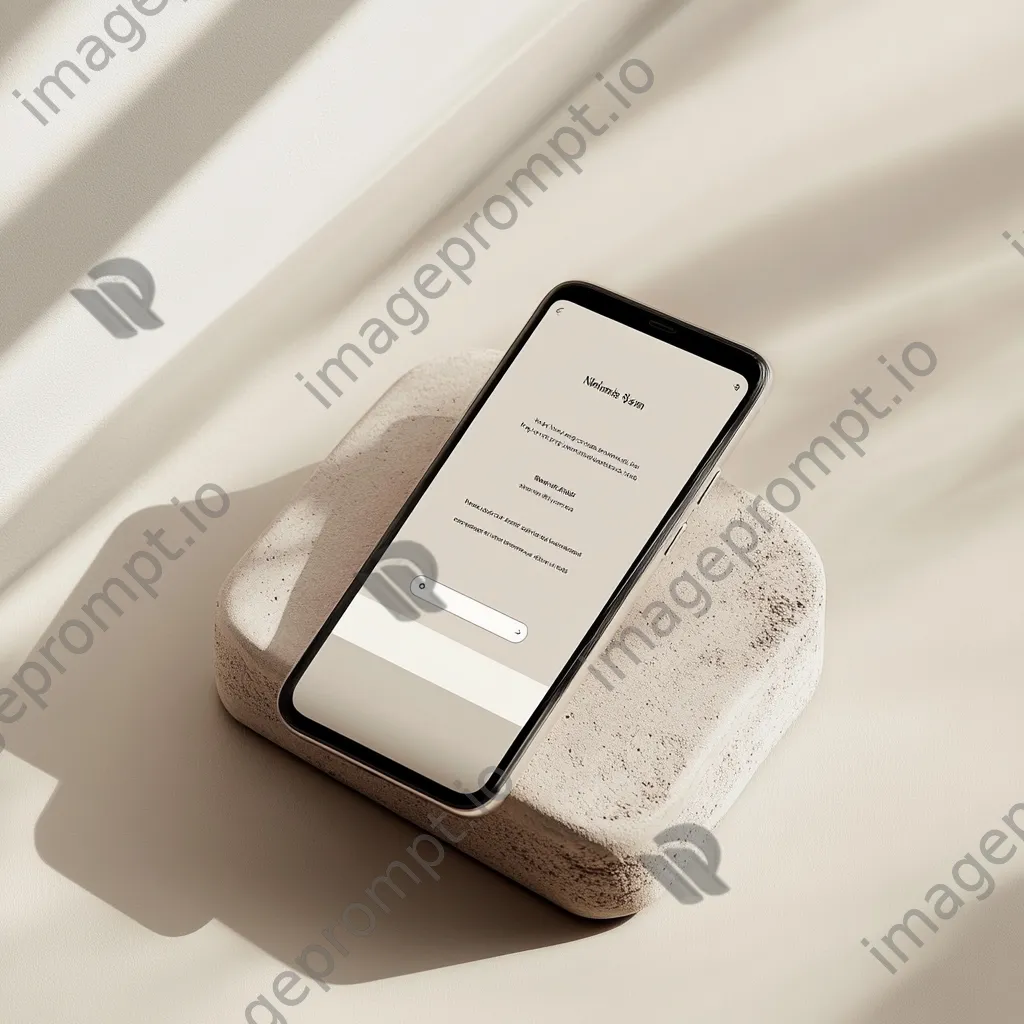 Minimalist smartphone newsletter signup interface with soft colors - Image 3