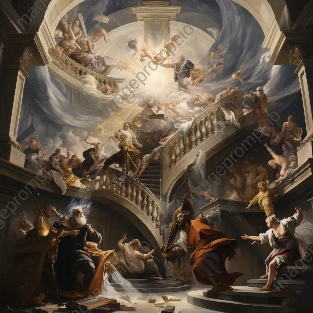 Baroque style depiction of celestial vault, a representation of Plato