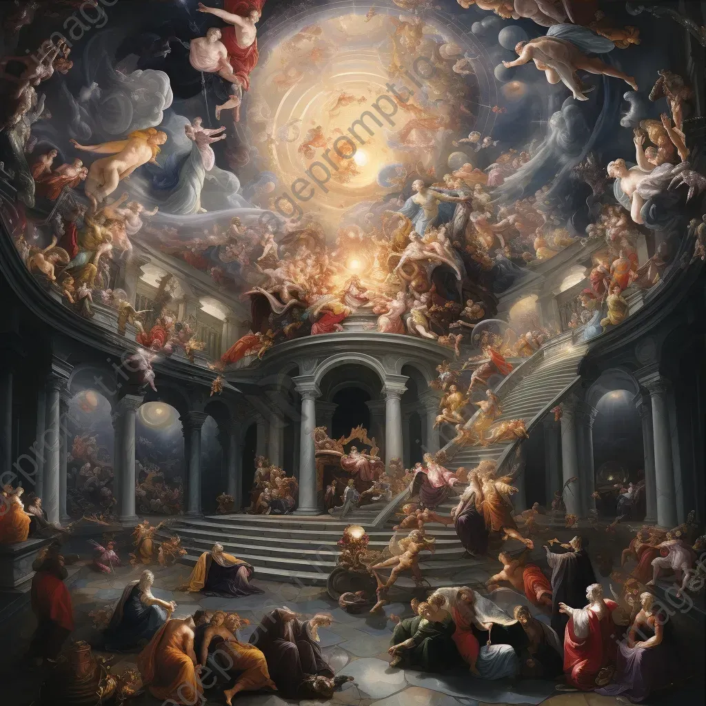 Baroque style depiction of celestial vault, a representation of Plato