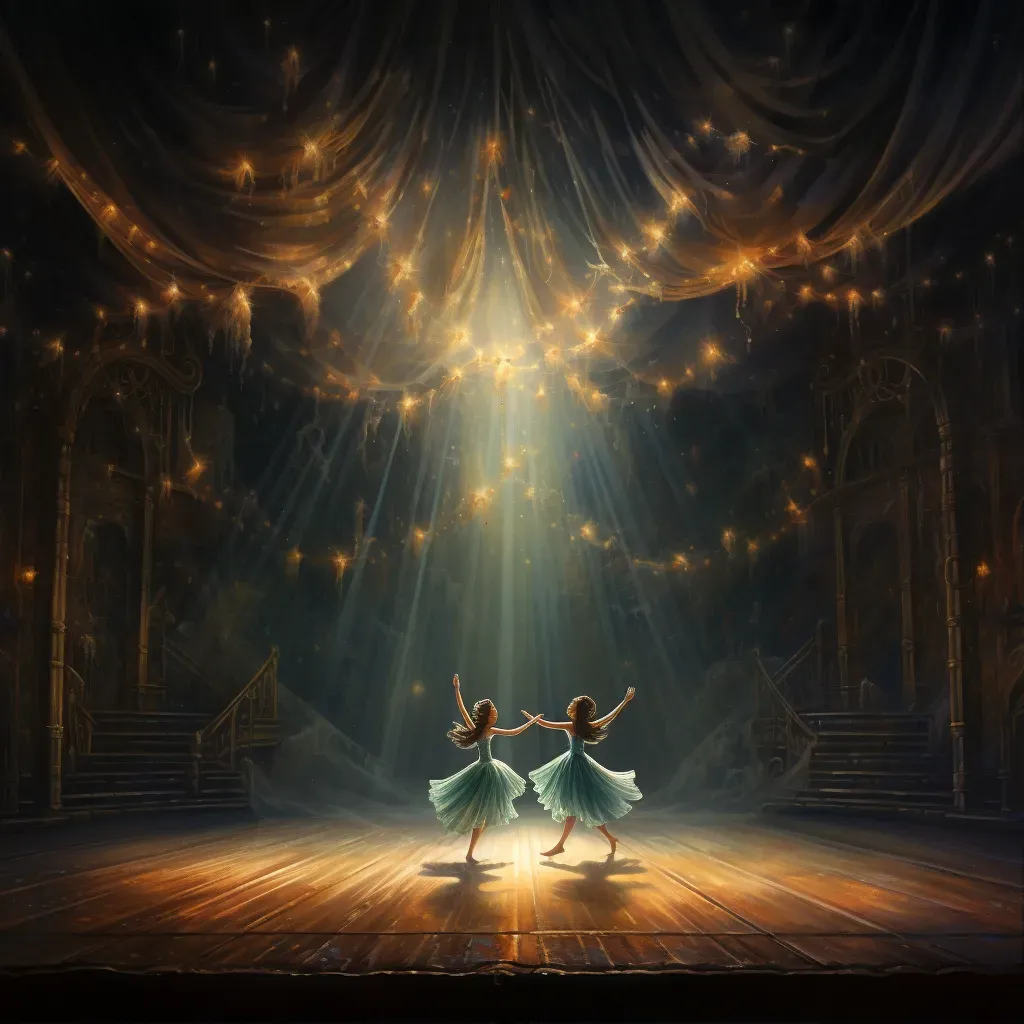 Ballet dancers performing with elegance on a dramatically lit stage - Image 1