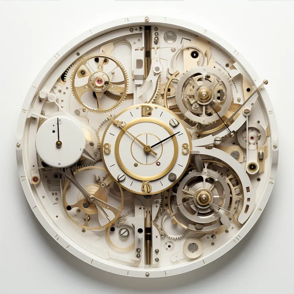 Intricate analog clock mechanism with gears and springs - Image 4