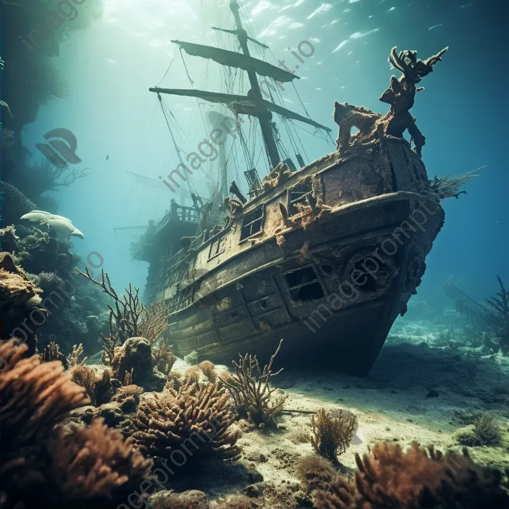 Enchanted pirate shipwreck with hidden treasures and ghostly crew - Image 2