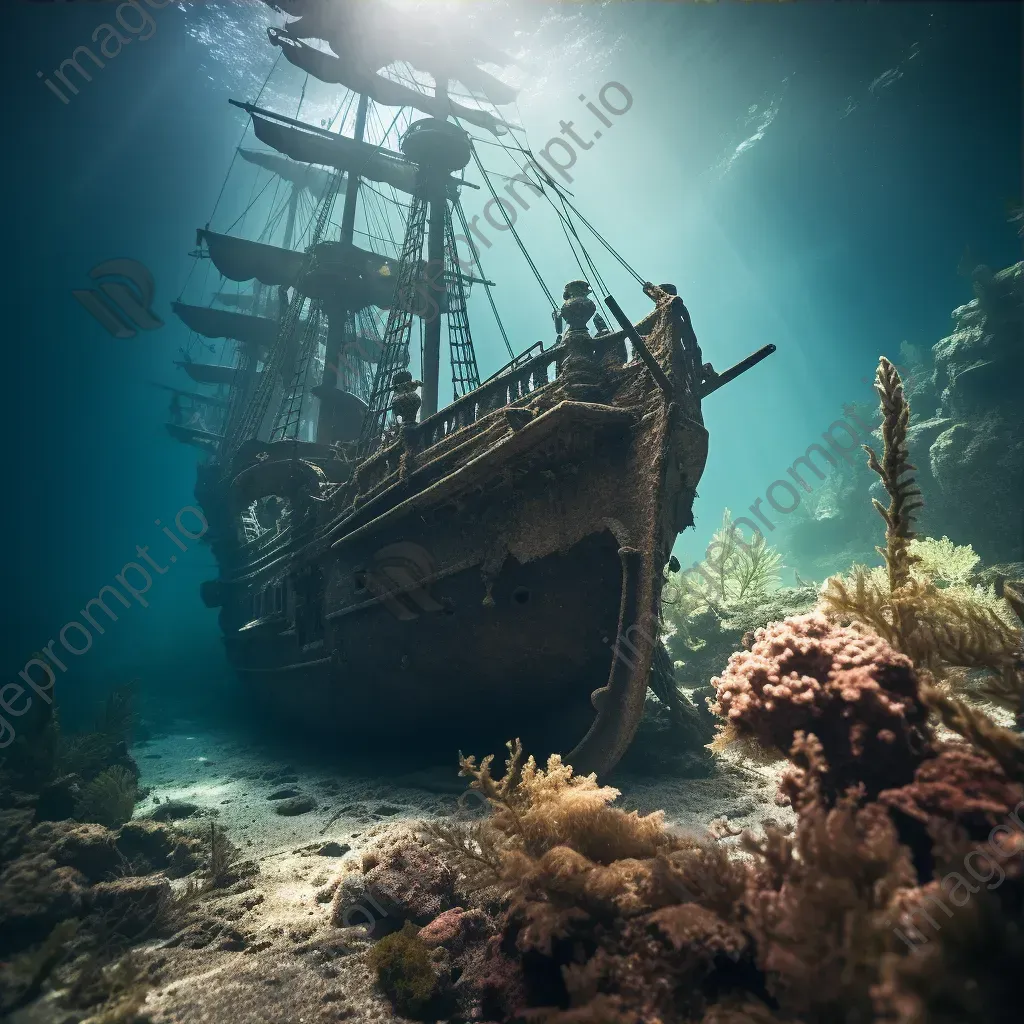 Enchanted pirate shipwreck with hidden treasures and ghostly crew - Image 3