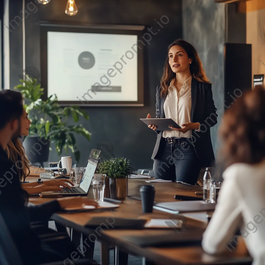 Female entrepreneur presenting ideas in a conference room - Image 2