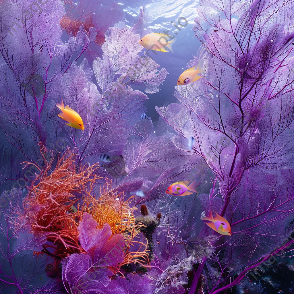 Underwater ecosystem with sea fans and fish - Image 1