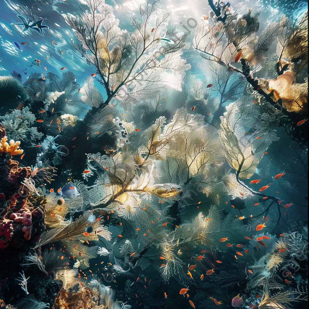 Underwater ecosystem with sea fans and fish - Image 2