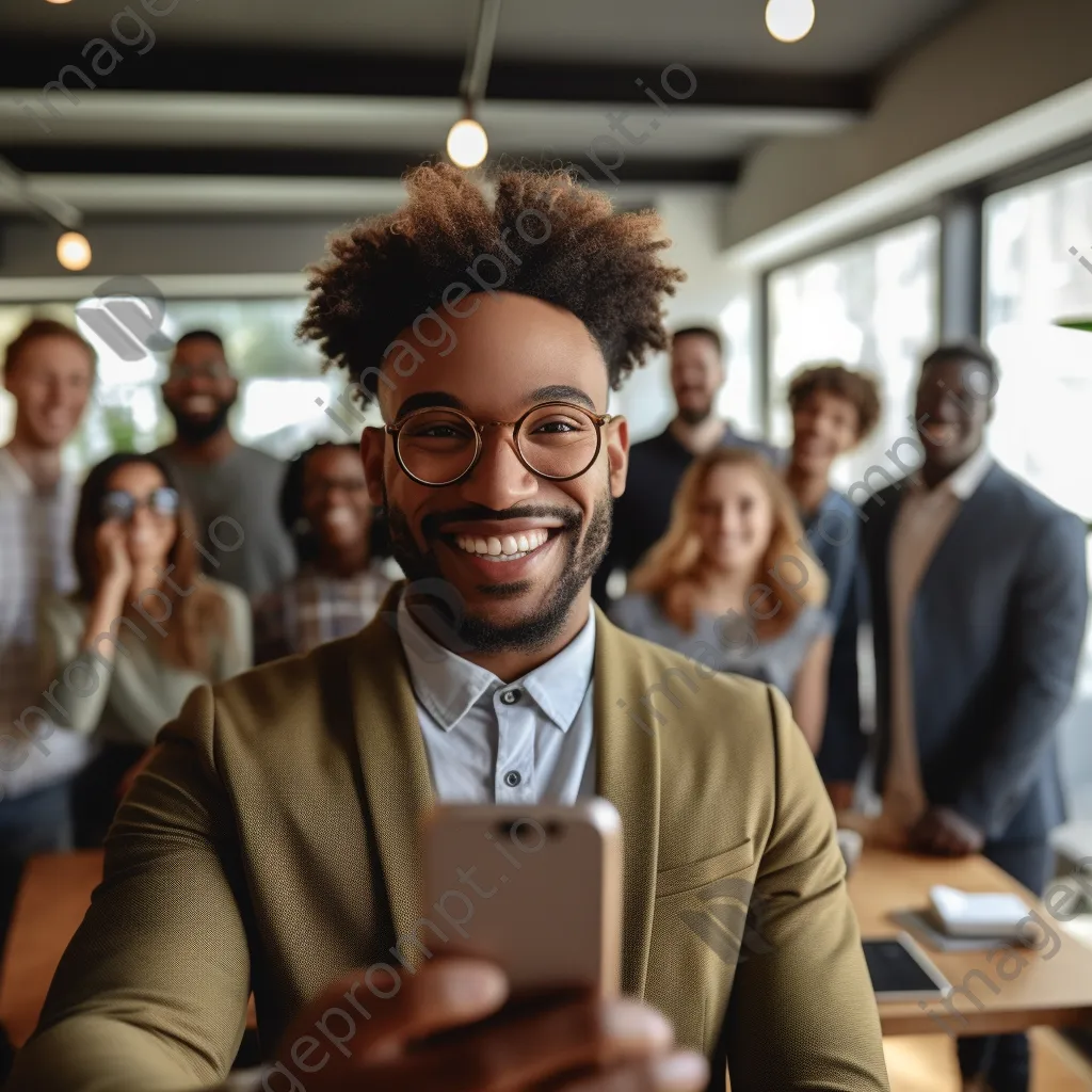 Entrepreneur leading a video conference in home office - Image 2