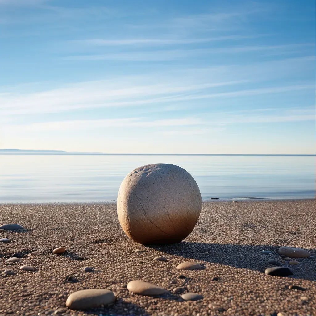 round stone alone beach - Image 1