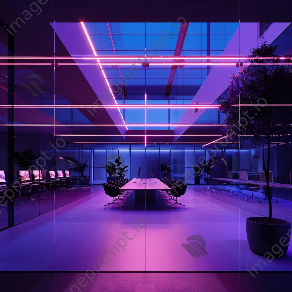 Futuristic office with advanced technology and innovative workspaces. - Image 2