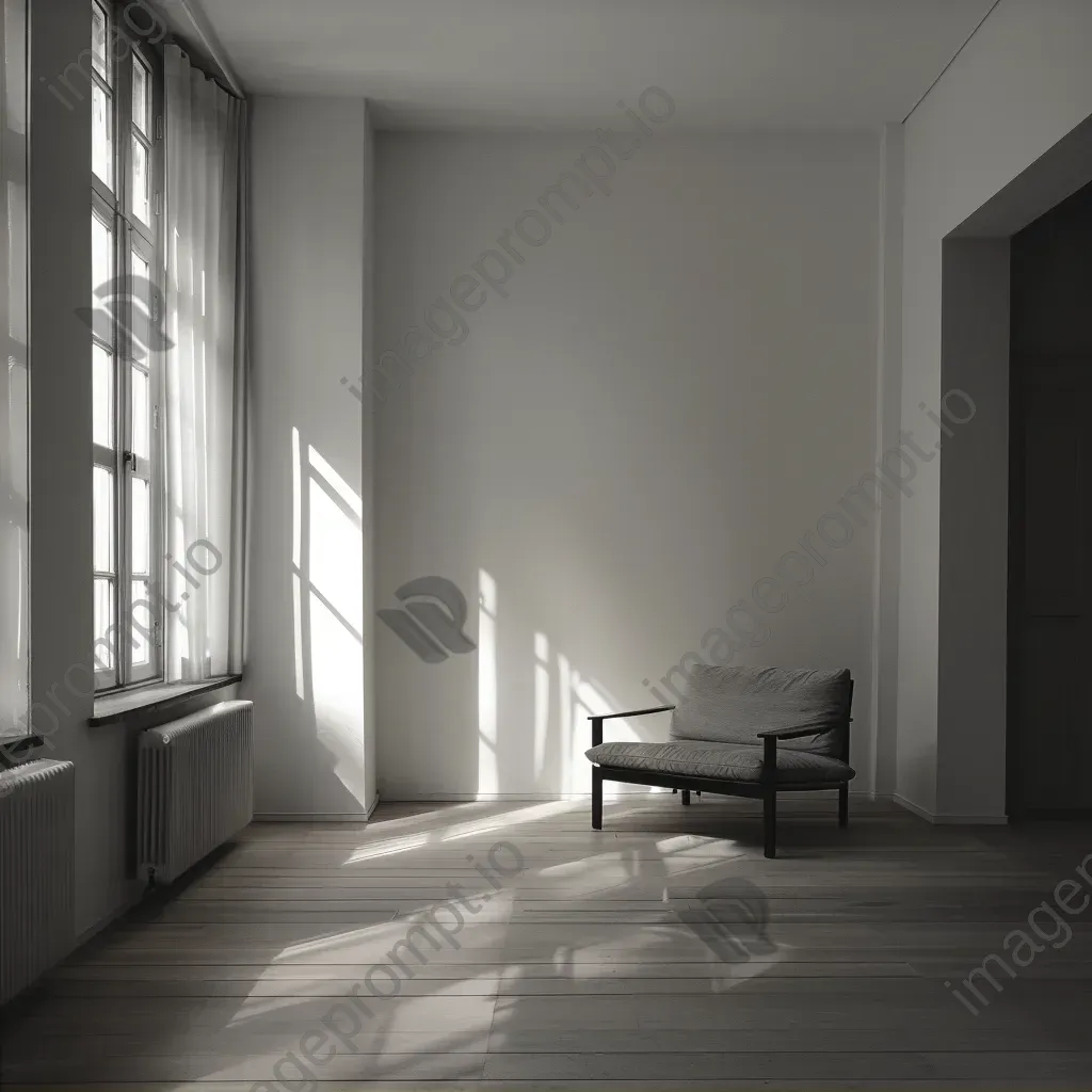 Minimalist living room interior with asymmetrical furniture on Leica SL2 - Image 2