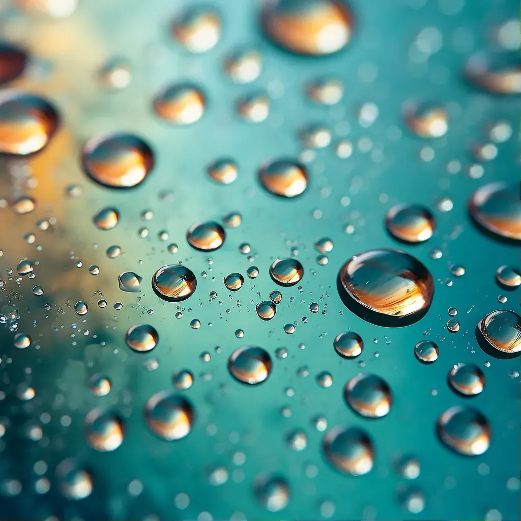 water droplets on textured glass - Image 1