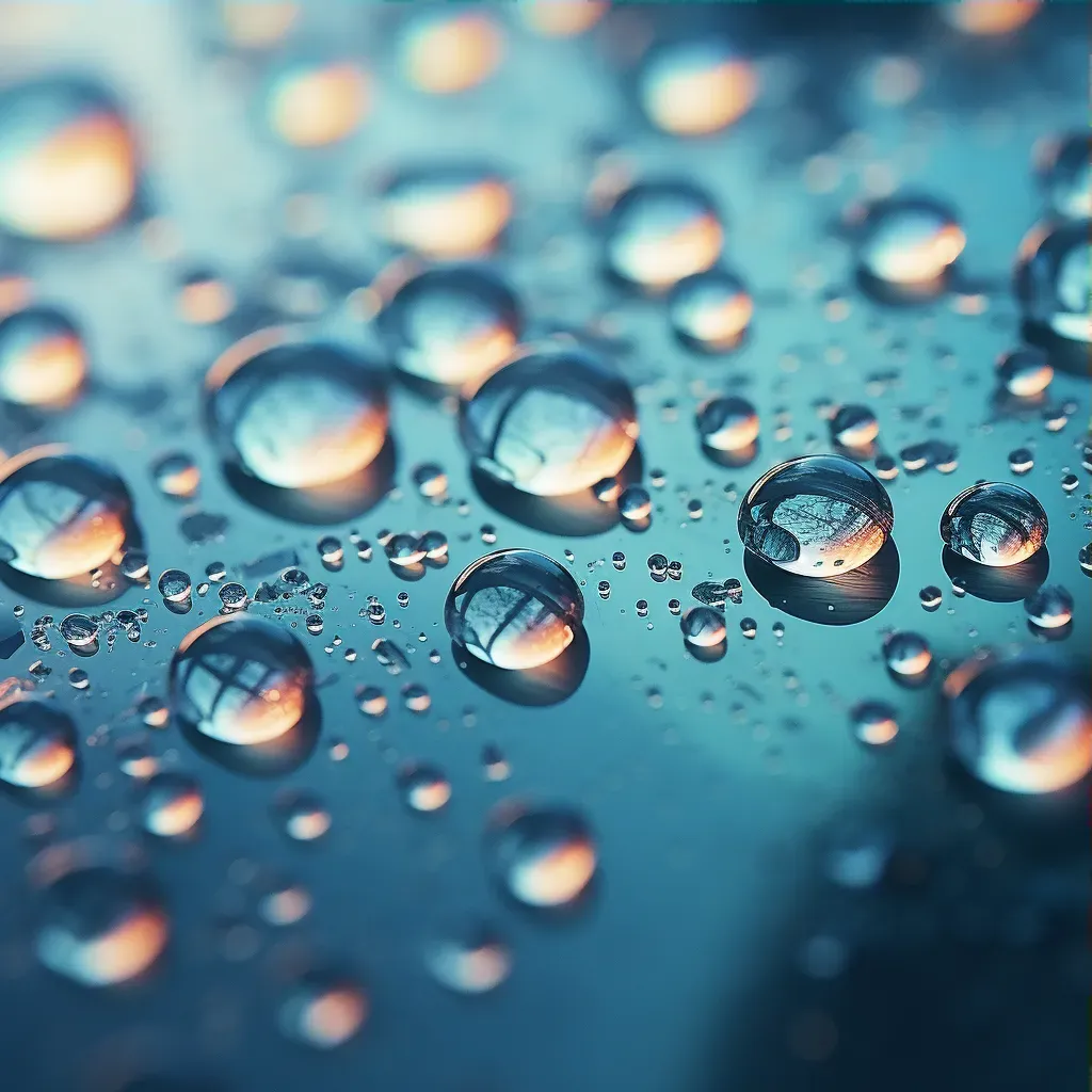 water droplets on textured glass - Image 3