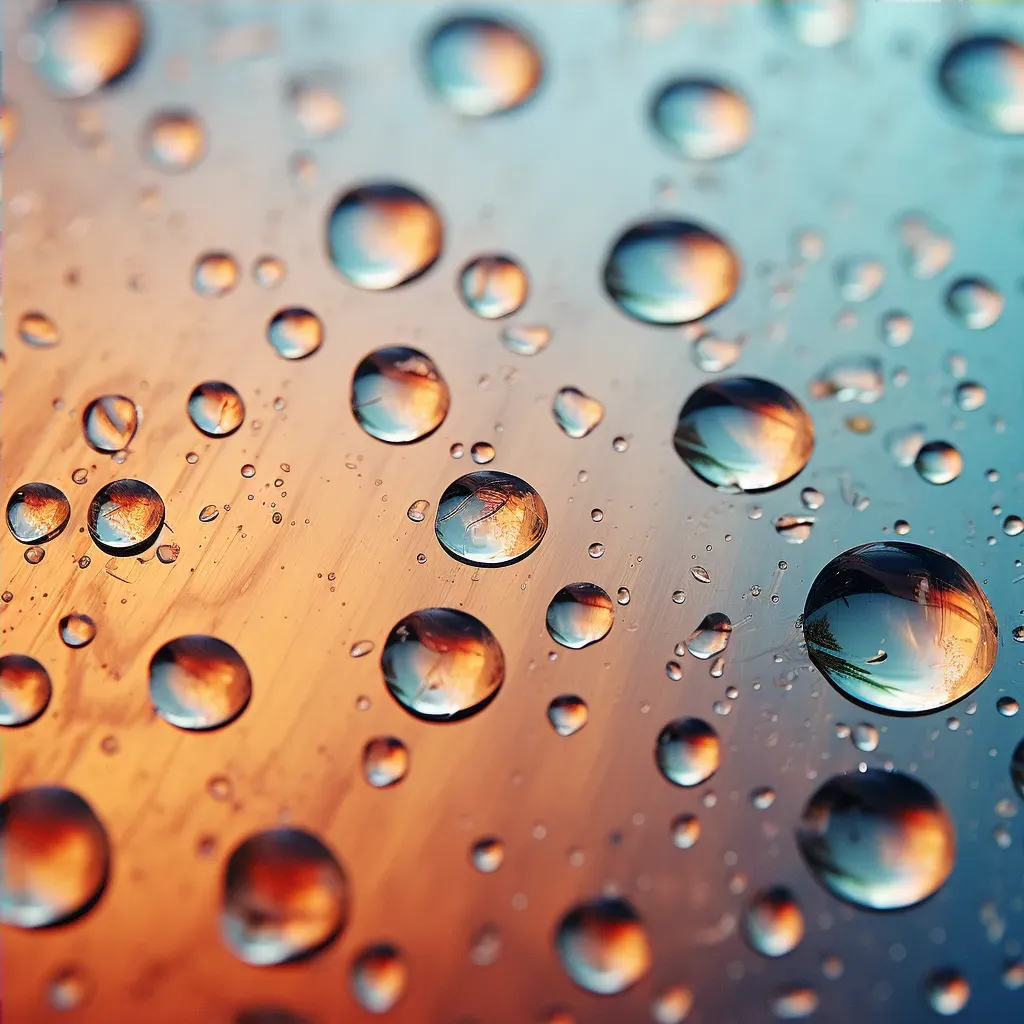 water droplets on textured glass - Image 4