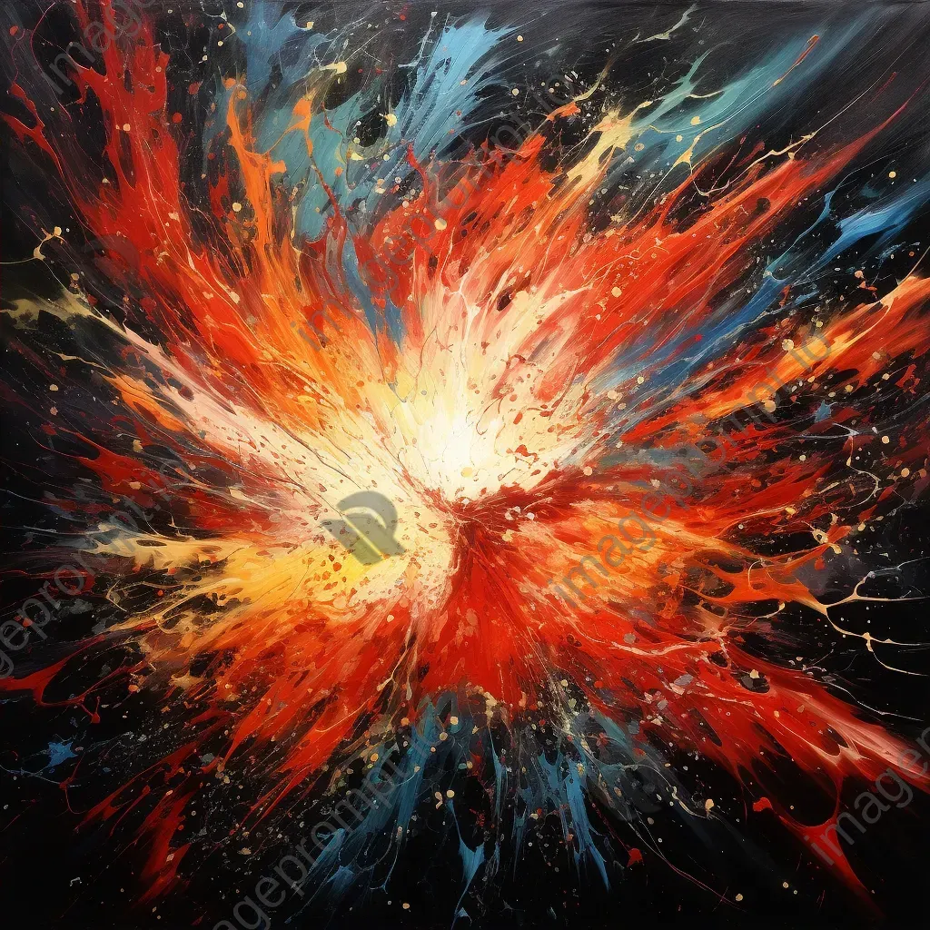 Abstract depiction of a vibrant supernova explosion against a cosmic background - Image 2